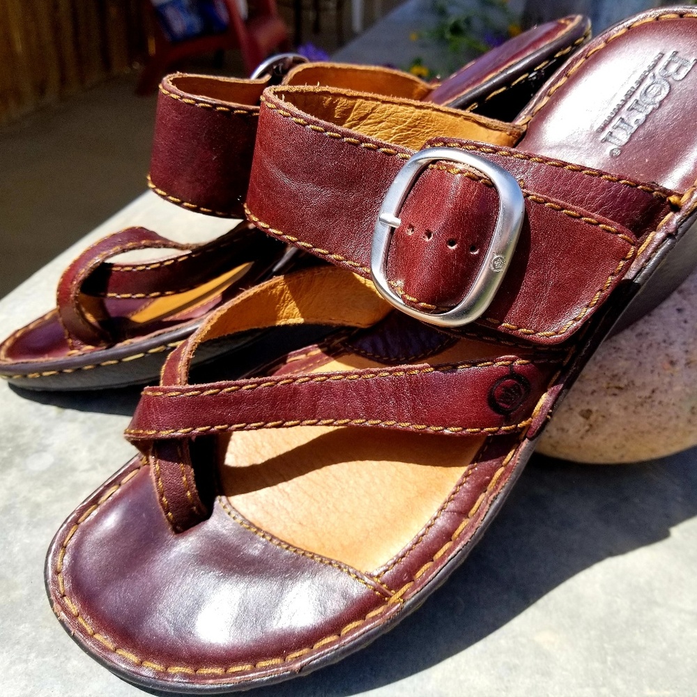 Born Women's Sandals in Rich Brown with Silver Buckle